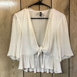 H&M tie front top